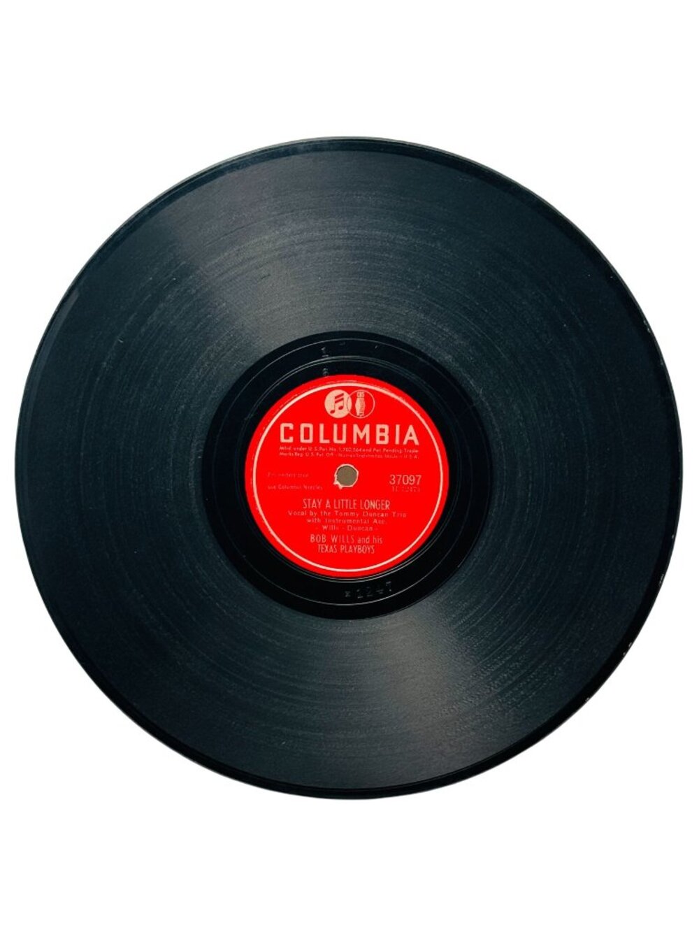 Bob Wills Stay A Little Longer 10in Shellac 78 RPM Record Columbia 37097